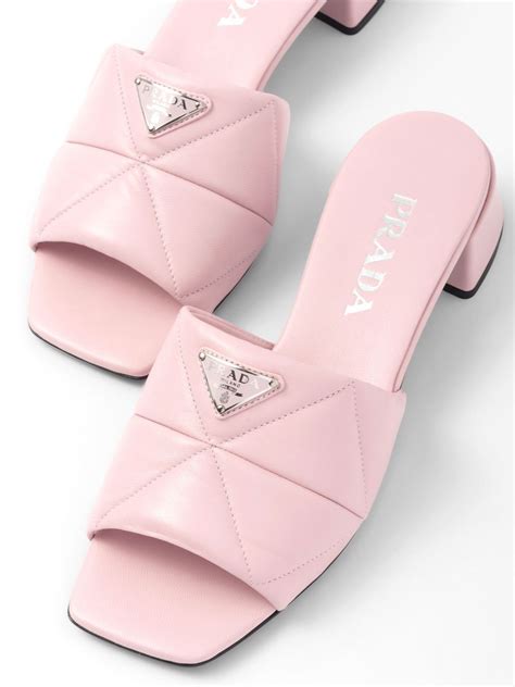 Shop Prada Quilted Leather Slides 